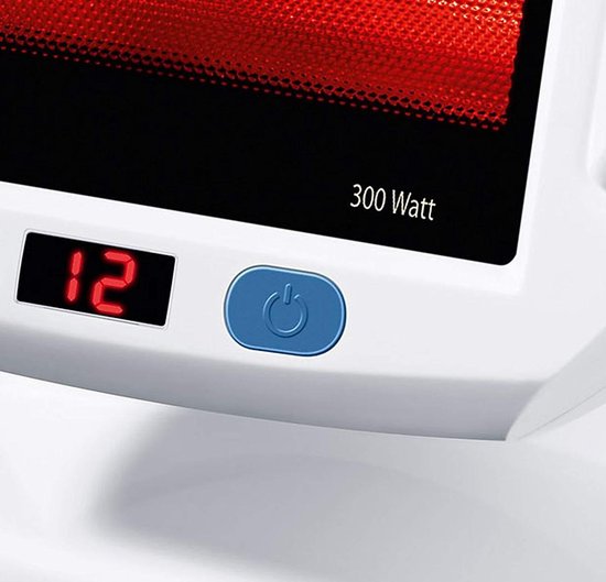 Sanitas SIL 45 Infraroodlamp - XL keramische glasplaat 30 x 40 cm - 300 Watt - Timer - 100% UV-blokkering - Ventilatie - Automatische uitschakeling - Snoer-opbergplek in voet - Medisch gecertificeerd - Incl. veiligheidsbril - 2 Jaar garantie