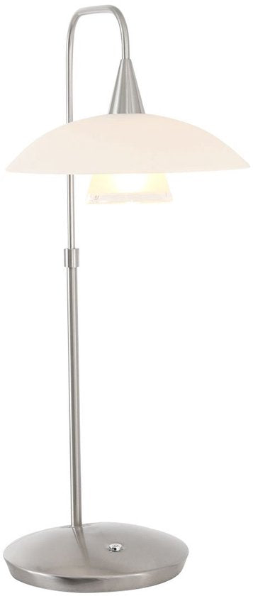Tafellamp Tallerken 2657ST - Staal/Wit - Modern Design - Inclusief LED Lichtbron - Steinhauer