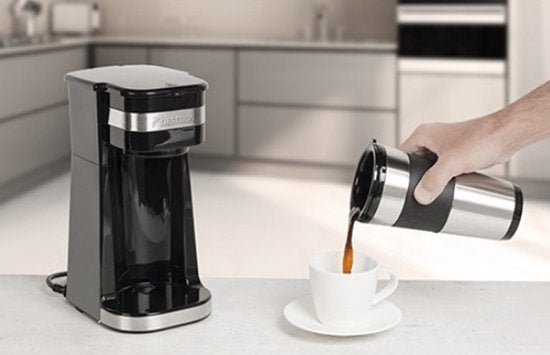 Bestron Koffiezetapparaat filterkoffie 750W - ACM112Z - 0,42L, 2 grote koppen - Camping geschikt - Thermosbeker - 5 jaar garantie