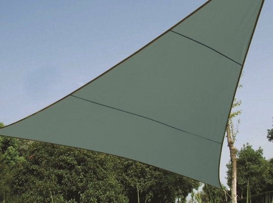 Perel Schaduwdoek, waterafstotend, 5 x 5 x 5 m, 160 g/m², polyester, driehoek, groengrijs