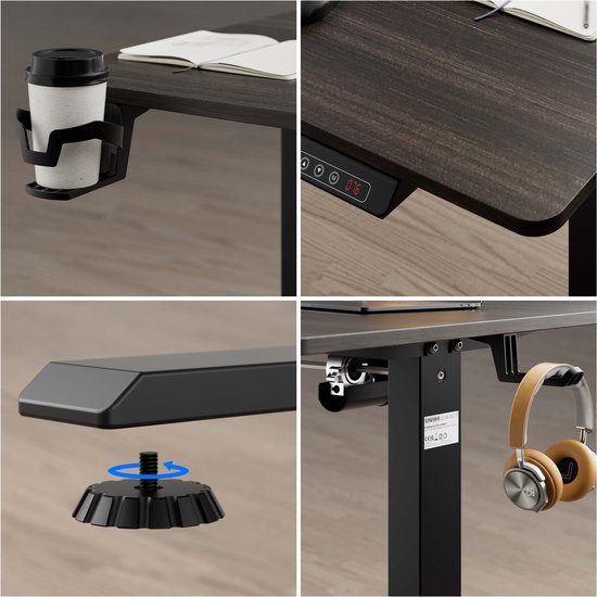 Casaria Zit Sta Bureau – Hoogte Verstelbaar Elektrisch - 140x60cm Bruin