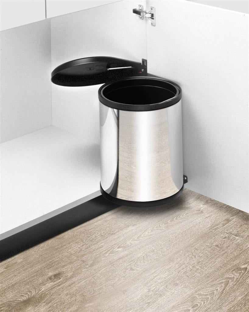 Hailo Compact-Box M Prullenbak - 15 l - Inbouwprullenbak - RVS