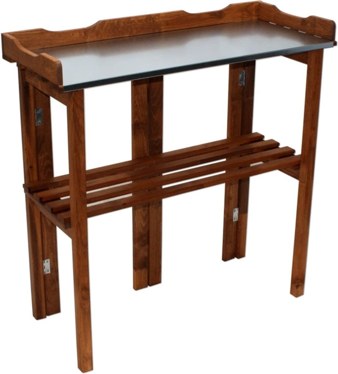 Garten Plantentafel met Zinken Blad - Houten Schap - Inklapbaar - 94 x 43 x 86 cm