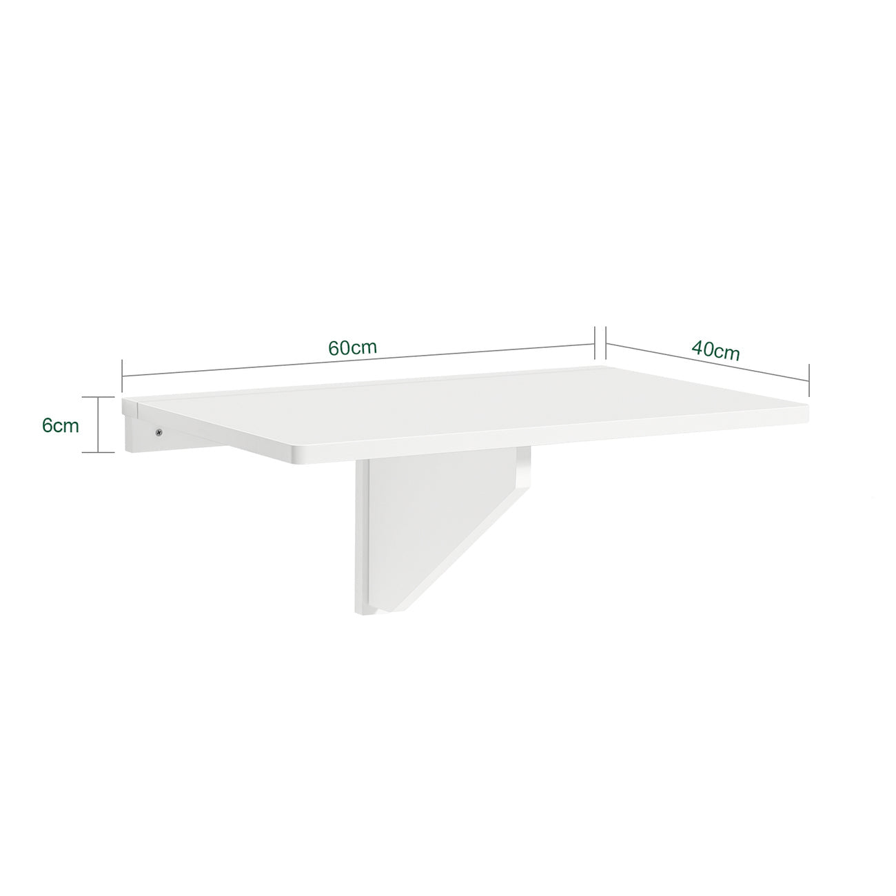 SoBuy Eettafel inklapbaar - Max. 20 kg - 60 x 40 x 2 cm - Wit