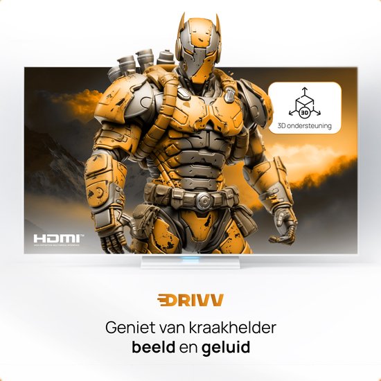 Drivv. Premium HDMI Kabel 2.1 - Ultra HD 8K - 4K 120hz - Geschikt voor Xbox Series X & PS5 - 2 meter - Oranje