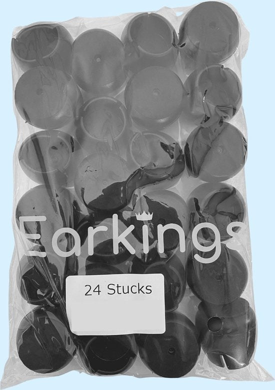Stoelpoot Beschermers Vloerbeschermer Ø22-25 mm - Stoelpootdoppen Meubeldoppen 24 stuks - Ronde & Vierkante Stoeldoppen Vloerbeschermer Stoelen - Earkings Zwart