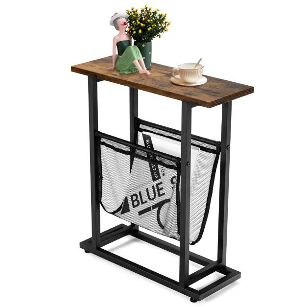 Coast Industrial Side Table 2-fasen smal zachter 48 x 18 x 54,5 cm bruin - zwart