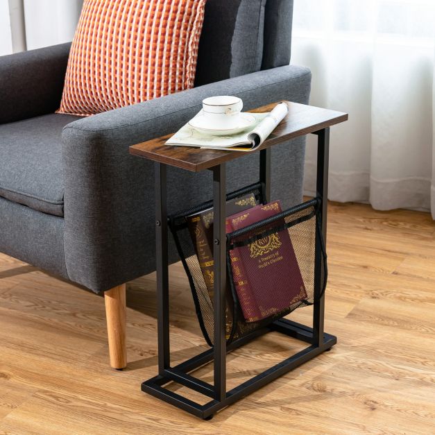 Coast Industrial Side Table 2-fasen smal zachter 48 x 18 x 54,5 cm bruin - zwart