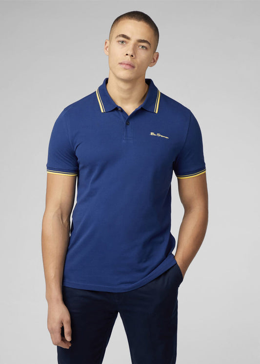 Signature Poloshirt Ben Sherman – Heren – Casual & Stijlvol – Donkerblauw Denim – Maat S