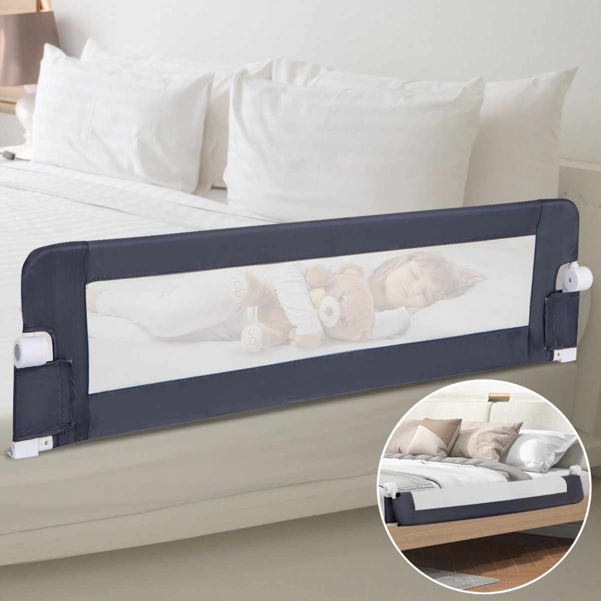 Coast Kinder Bedhekje Veiligheid - 150 x 40 x 42 cm - Grijs