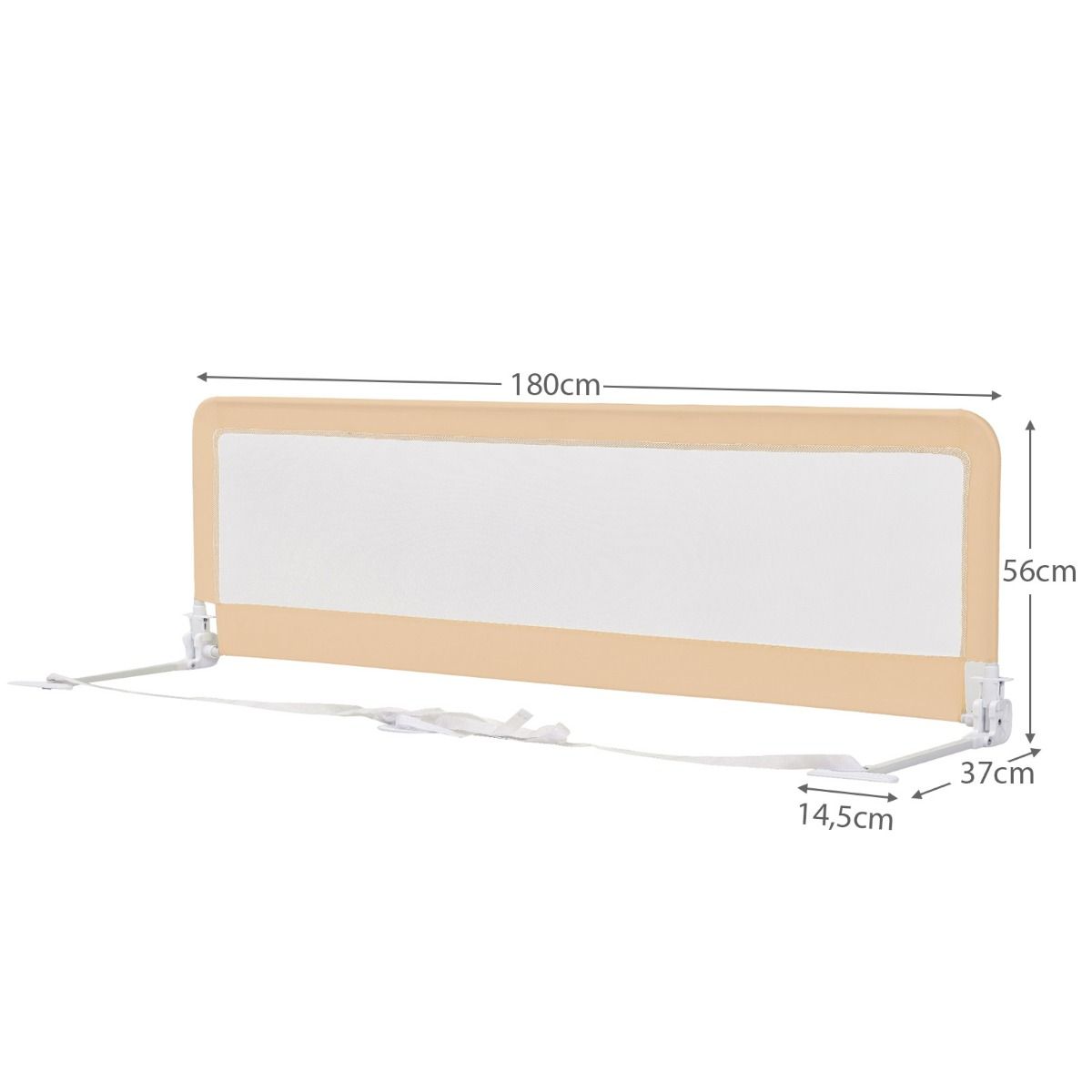 Coast Bedhekje Inklapbaar - 180 cm x 56 cm - Beige - Veiligheidsbedrail voor Peuters en Kinderen