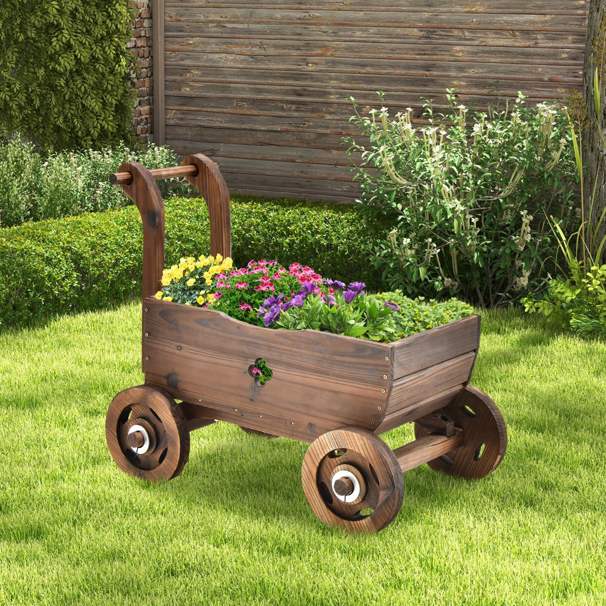 Coast Plantenbak - Wagenvorm - Max. 20 kg - 68 x 39 x 54 cm - Bruin