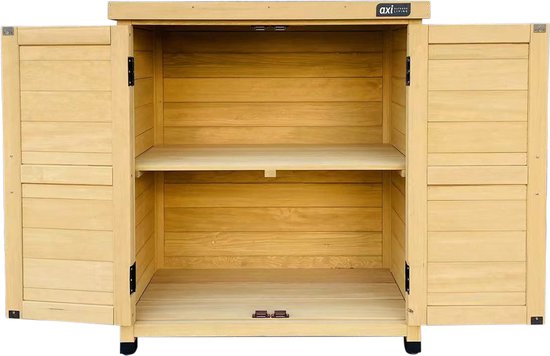AXI Felix houten opbergkast – Tuinkast van FSC Hout - Magnetisch sluitsysteem - Verstelbare poten - 80x45x93cm - Bruin