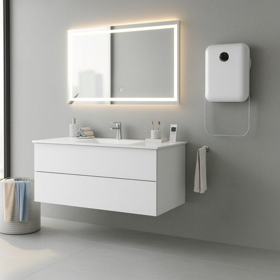 alpina Badkamer Verwarming Elektrisch 750/2000W - Elektrische Kachel 2 Warmtestanden en 24-uurs Timer - Kachel IP22 Spatwaterdicht - met Afstandsbediening - Wandmontage