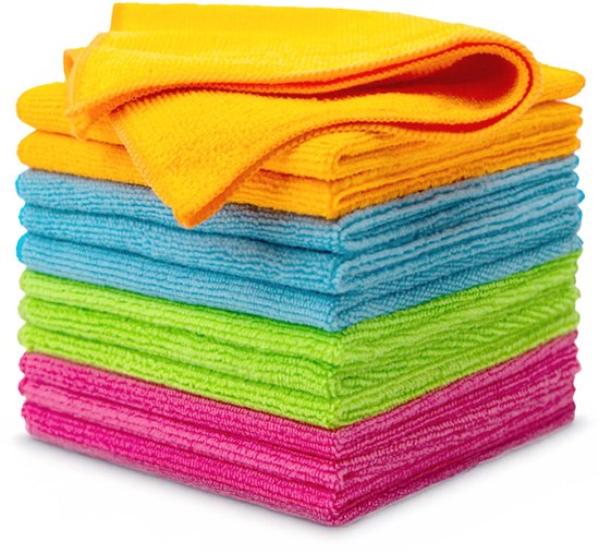 LUFT Microvezel doekjes - 14 stuks - 30x30cm - Geschikt voor raam, schoonmaak, ruiten, auto - Wisser - Reiniger - Schoonmaak doeken - Poets doek - Droogdoek - Vaatdoekjes