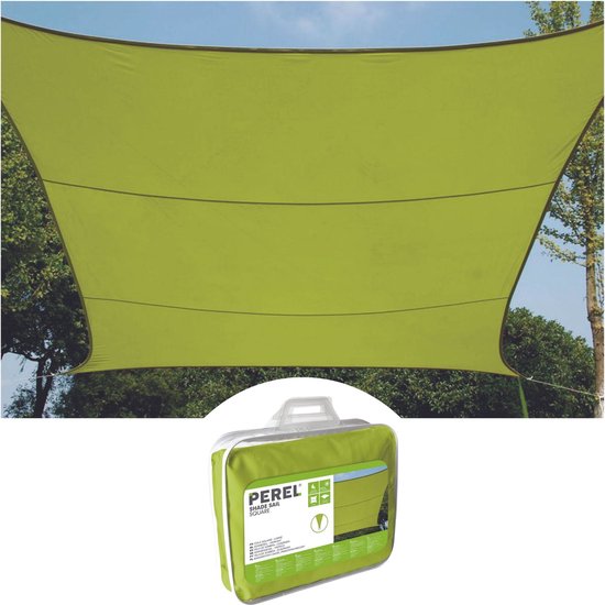 Perel Schaduwdoek - Waterafstotend - 13 m² - Polyester - 3.6 x 3.6m - Limoengroen