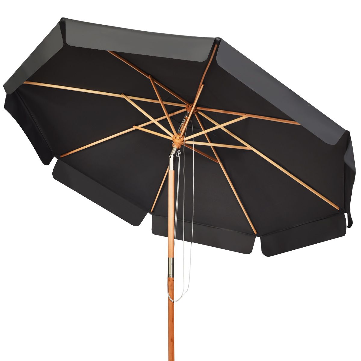 Coast Terrasparasol - Ø3m - 8 Stokken - Zwart