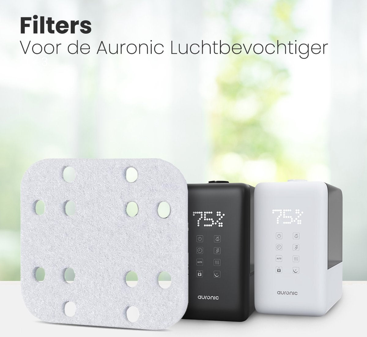 Auronic Luchtbevochtiger Filters - 10 Stuks - Voor Luchtbevochtigers AU3156 en AU3157