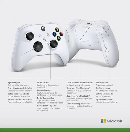Xbox Draadloze Controller - Robot Wit - Xbox, PC, Cloud Gaming