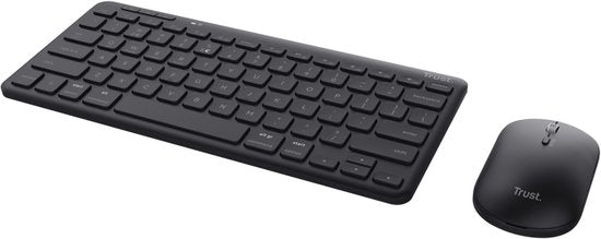 Trust Lyra - Draadloos Toetsenbord en Muis - Multi connect - Oplaadbaar - Azerty BE - Zwart