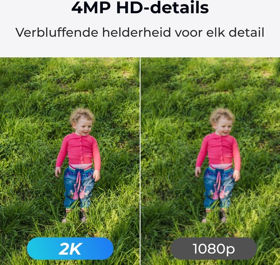 Reolink 2K 4MP Compacte Beveiligingscamera voor Buiten, 2,4/5 GHz WiFi, Detectie van Personen/Voertuigen/Dieren, Nachtzicht in Kleur