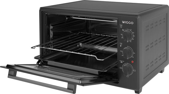 Wiggo WMO-E353(B) - Vrijstaande Mini Oven - Electrisch - 50 CM - 35 liter - 1800 W - 5 Jaar Garantie - Zwart