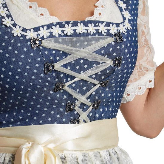 Dressforfun Midi-Dirndl Kleinwalsertal model 2 XXL - verkleedkleding kostuum halloween verkleden feestkleding carnavalskleding carnaval feestkledij partykleding - 304644
