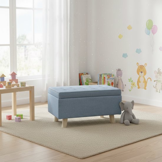 VDD - Poef - Poef met opbergruimte - Kinderpoef - Kinderzetel - Kinder poef - Speelgoedkist