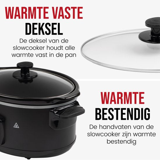 DistinQ Digitale Slowcooker 6 liter met Timer – Keramische binnenpan - Timerfunctie - Warmhoudfunctie