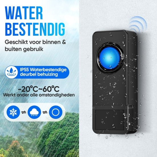 Strex Draadloze Deurbel met 2 Ontvangers - Plug & Play - 300 Meter - 4 Volume / 58 Melodieën - IP55 Waterdicht