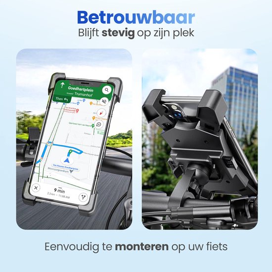 Garpex® Telefoonhouder Fiets & Motor – 360° Draaibaar – Schokbestendig – Universele Smartphonehouder – Anti Vibratie – Waterbestendig