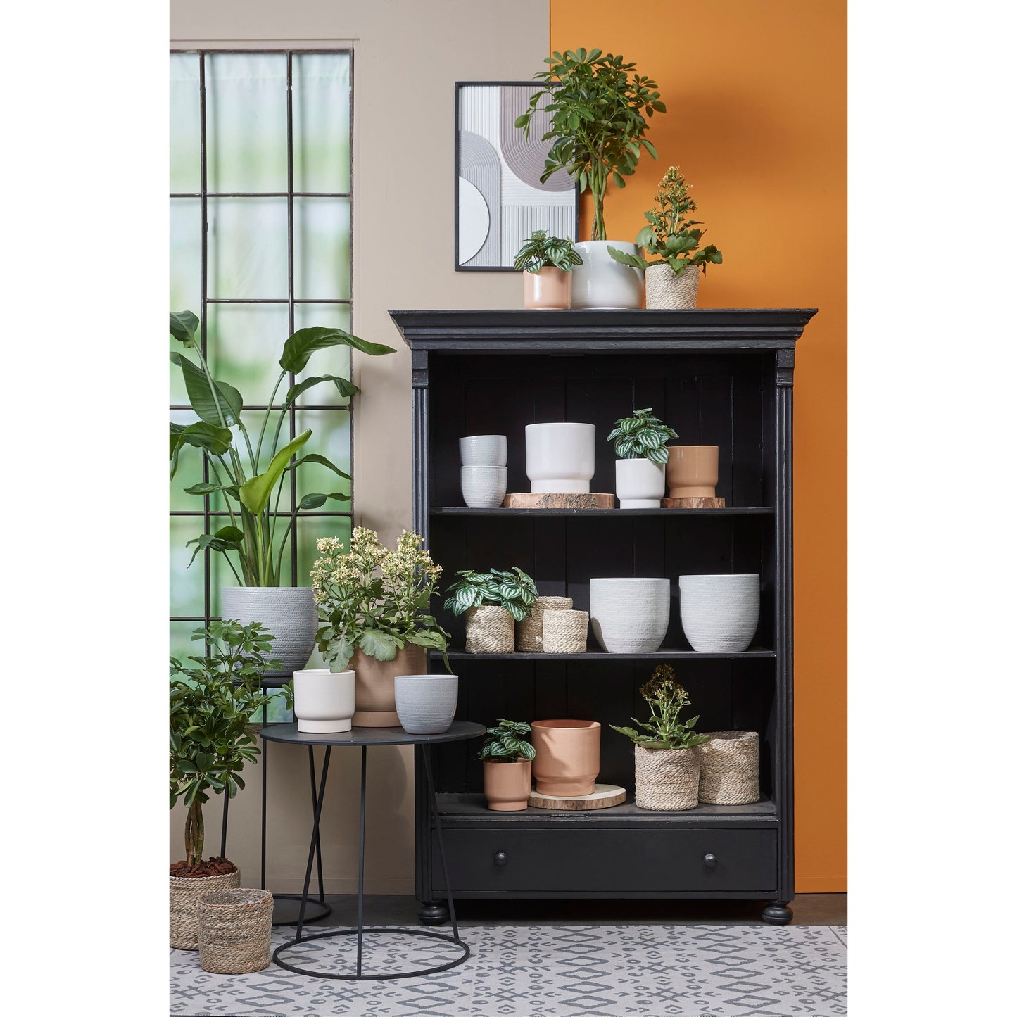 Mica Decorations Atlantic Plantenmand – H 20 x Ø 20 cm – Handgemaakt Jute – Crème – Met Plastic Voering