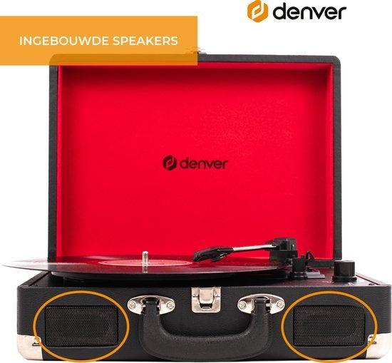 Denver Platenspeler - Ingebouwde Speakers - Incl. PC Software - Auto-stop - Retro - VPL120 - Zwart