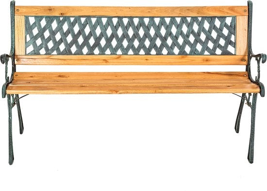 Gietijzeren tuinbank - ruitmotief - 128 x 51 x 73cm