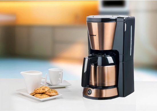 Bestron Koffiezetapparaat filterkoffie 900W - ACM1000CO - 1 L, 8 koppen - Thermoskan - Koper - 5 jaar garantie