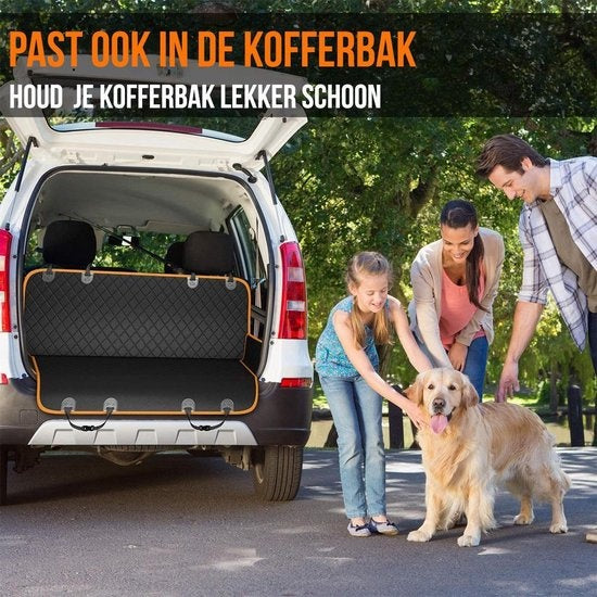 Strex Hondendeken Auto - Incl. Hondenriem En Opbergzak - Zwart - 137 x 147 CM