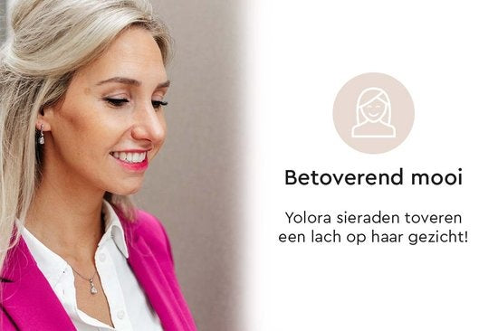 Yolora Dames Ketting met Hanger en Kalpa Camaka Kristallen - Zilver kleurig - 18K Witgoud Verguld - Cadeauverpakking - Moederdag Cadeautje