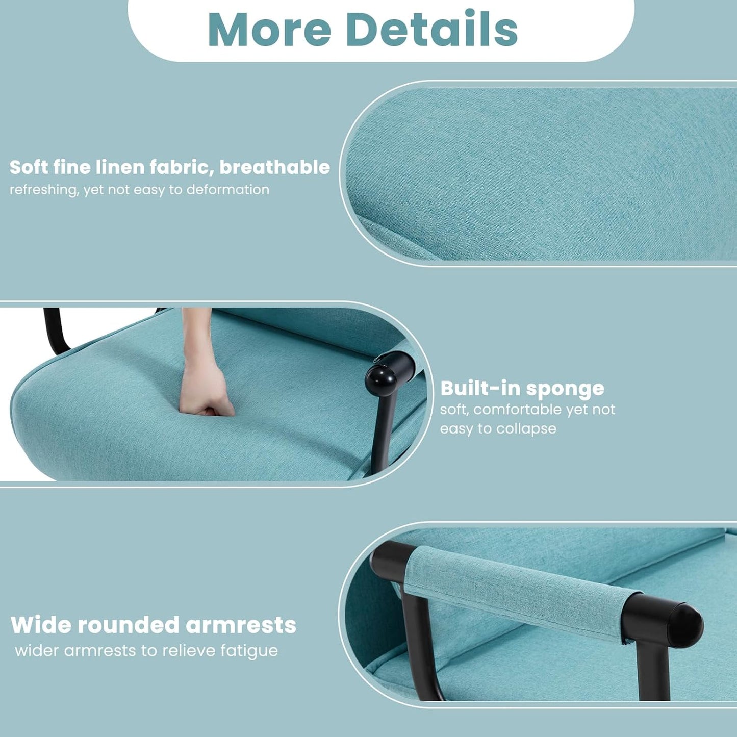 WOLTU 3-in-1 Slaapstoel - Logeerbed - Blauw - 65x75x78cm