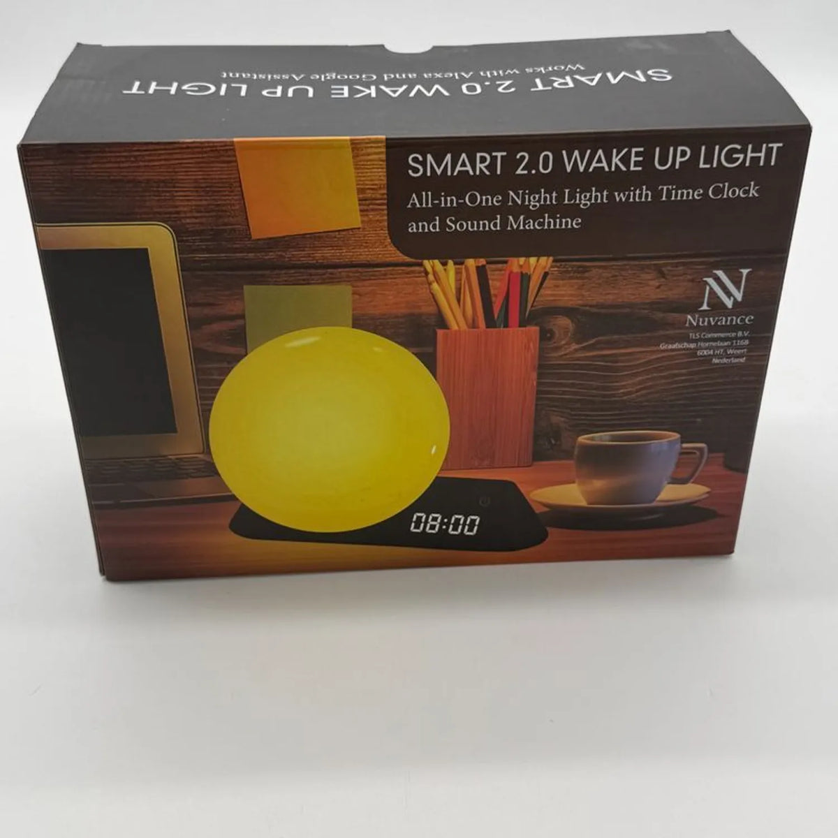 Nuvance Smart 2.0 Wake-up Light – Slimme Wekker met Zonsopgangsimulatie, Kleurenlicht, Speaker en App-bediening