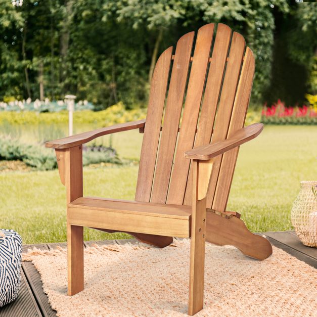 Coast Buiten Hout Adirondack Stoel 69x88x103 cm - Natuurlijk Acaciahout – Tuinstoel voor Terras, Balkon en Tuin