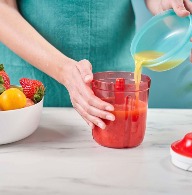 Tupperware SuperSonic Chopper Medium - 730 ml - 3 Messen - Rood