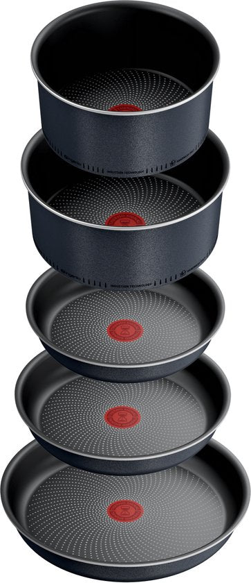 Tefal Ingenio So Light - Pannenset - 16-delig - Inductie - Stapelbaar - Afneembare Handgrepen - Ruimtebesparend