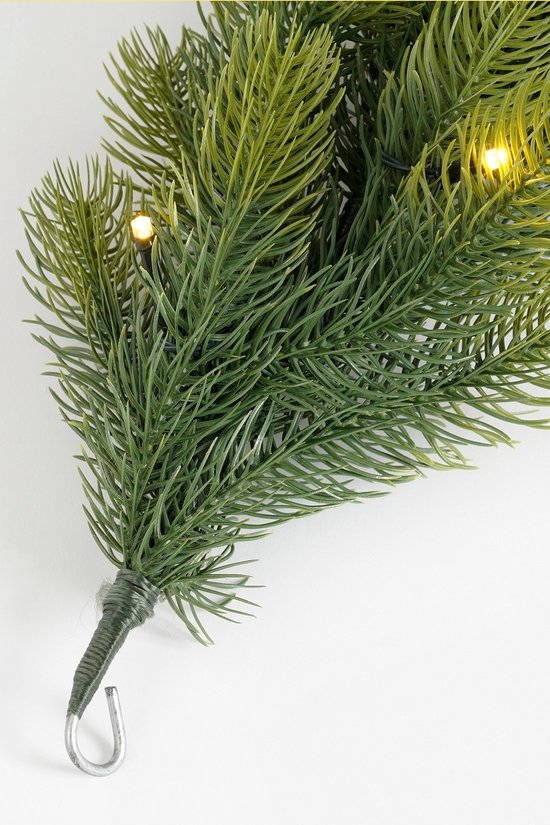 Black Box Trees Nagoya Guirlande met LED Verlichting - Kerstversiering voor Sfeervolle Decoratie - Kerstslingers met 30 Warmwitte LED's - Decoratie voor Binnen - 180 x Ø20 cm - Groen