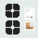 Lifegoods Parasoltegels Set van 4 - 50x50x11 cm - Donkergrijs/Zwart - Vulbaar tot 145 kg