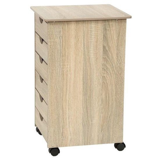 tectake® - Ladekast / ladeblok met wieltjes - Licht hout, eiken Sonoma - 401788