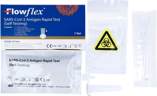Acon FlowFlex Sneltest – 1 stuk – Covid-19 Antigeen Zelftest
