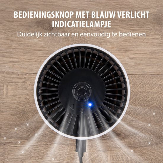 alpina Mini Luchtreiniger met HEPA Filter H13 - Air Purifier met Ionisator voor Ruimtes 6m2 - Lucht Reiniger met USB voor Binnen en Onderweg - Air Cleaner 1.5W - Wit