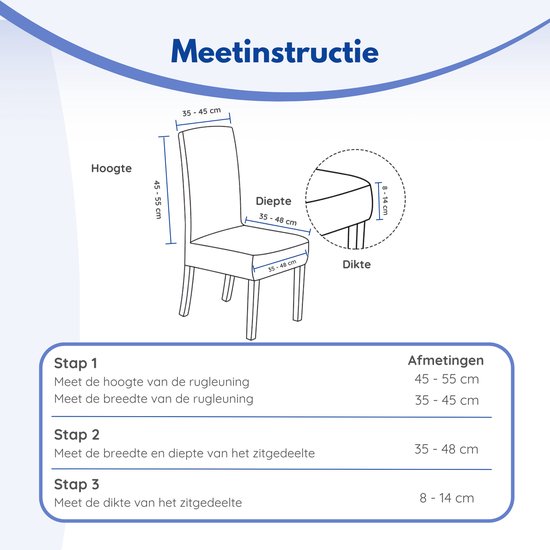 Hilvard Stoelhoes - Stoelhoezen eetkamerstoelen - Velvet - Stretch - Ivoor