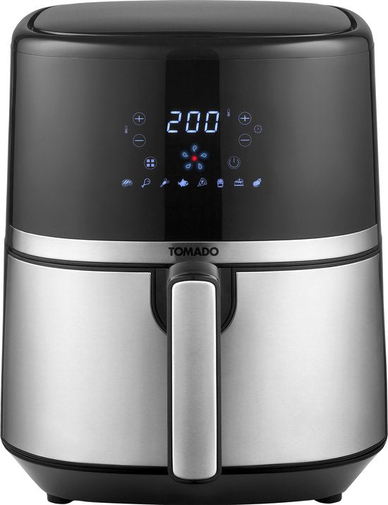 Tomado TAF5401S - Airfryer - 5,4 liter inhoud - Heteluchtfriteuse - Digitaal display - 800 gram friet - Zwart/RVS