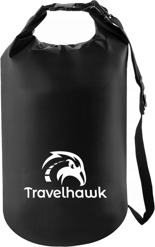 Travelhawk Drybag - Waterdichte Tas - Waterproof Drybag - Opberg Zak - 20 L - Outdoor Tas - Zwart